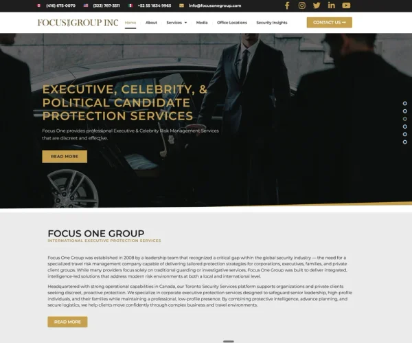 Focus One Group professional website - Custom WordPress development for mental health services Mississauga