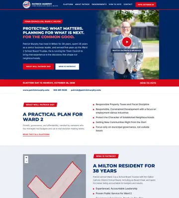 Patrick Murphy for Ward 2 town council campaign website